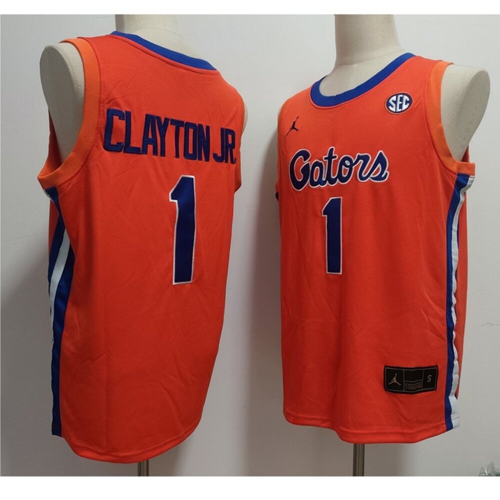 Mens Walter Clayton Jr. Orange Stitched Jersey